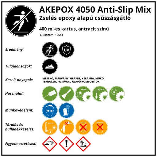 AKEPOX® 4050 Anti-Slip Mix 400 ml, Antracit