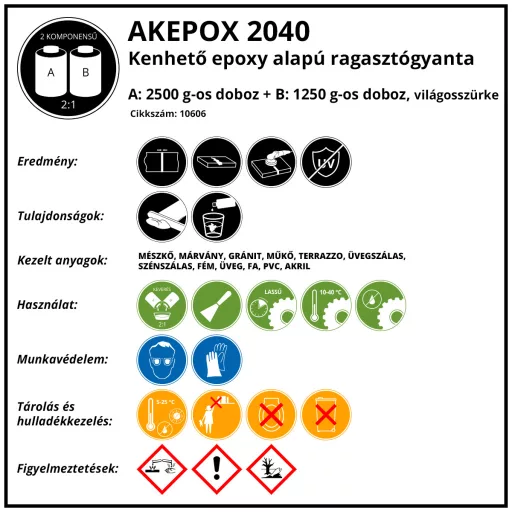 AKEPOX 2040 3,75kg, Világosszürke