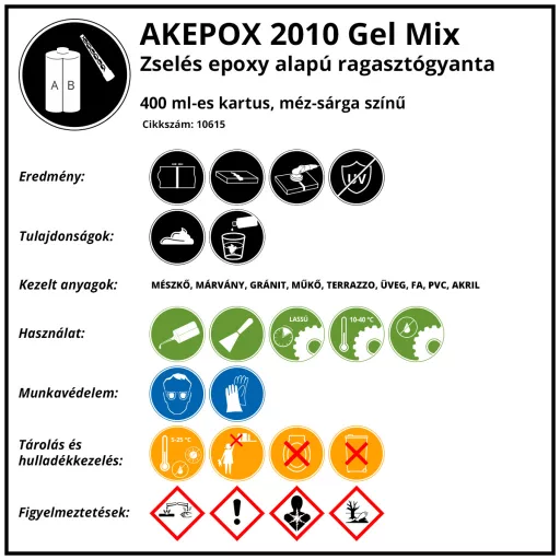 AKEPOX 2010 Gel Mix 400 ml, Mézszínű