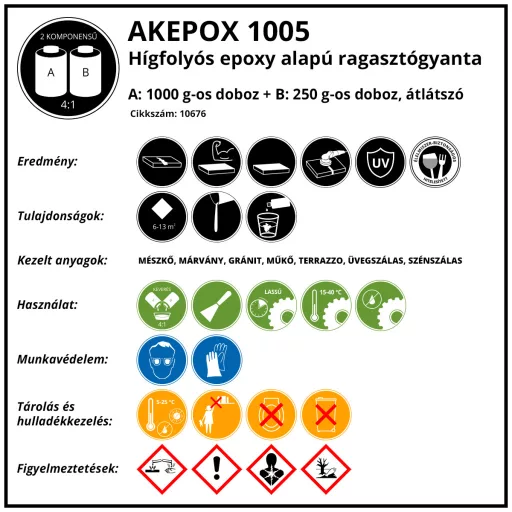 AKEPOX 1005, 1,25kg , Átlátszó