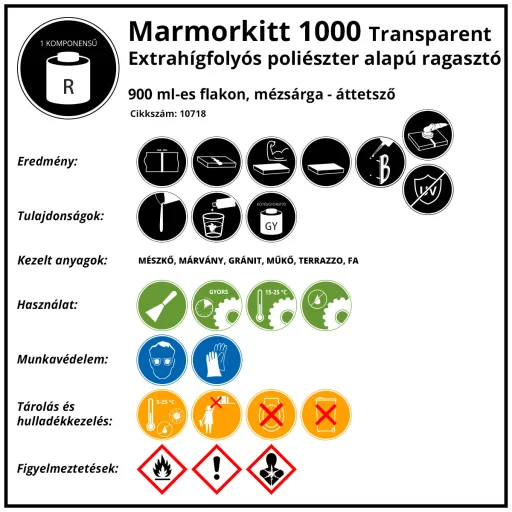 Marble Filler 1000 extra folyós 900ml, Átlátszó