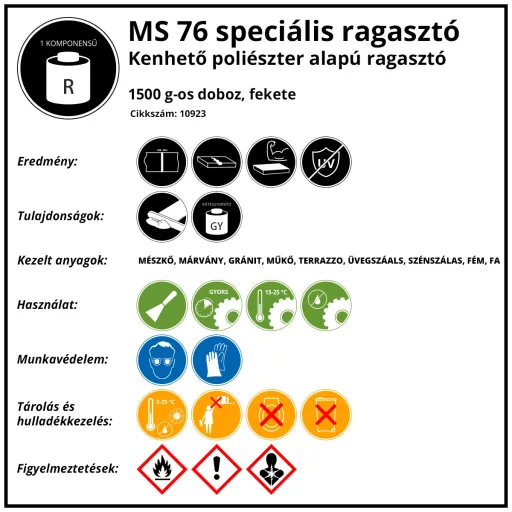 MS 76 3kg, Fekete