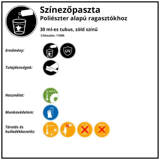 AKEMI poliészter alapú színezőpaszta 30ml - 11006 Zöld