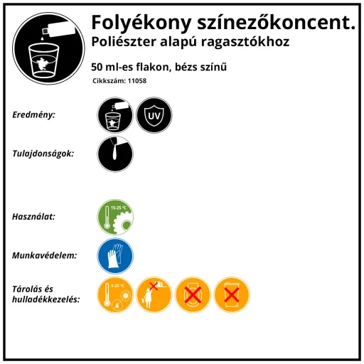 Színezőkoncentrátum 50 ml, Bézs