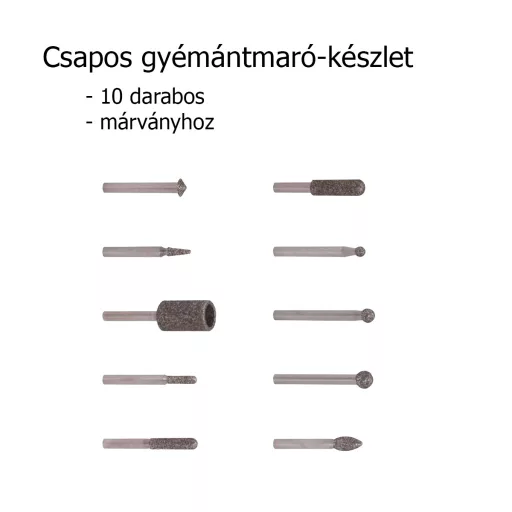 Csapos gyémánt készlet márványhoz, 10 db