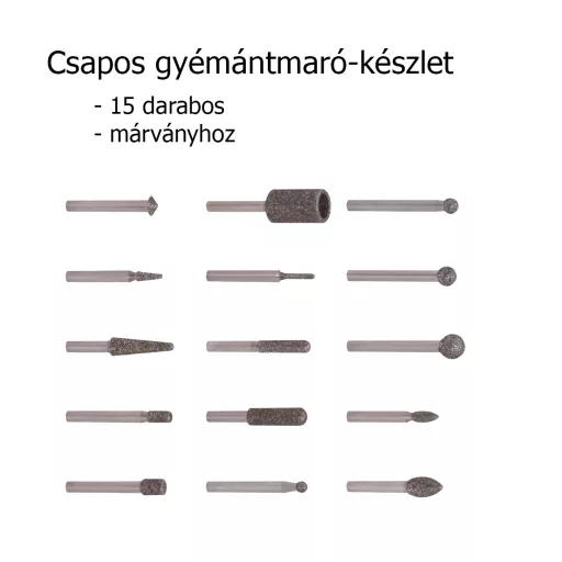Csapos gyémánt készlet márványhoz, 15 db