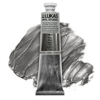 LUKAS akril betűfesték, tubusos, 75 ml, Ezüst