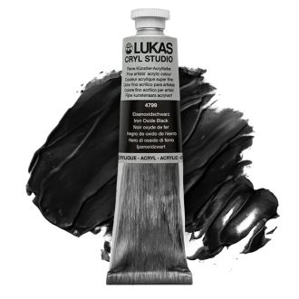 LUKAS akril betűfesték, tubusos, 75 ml, Fekete