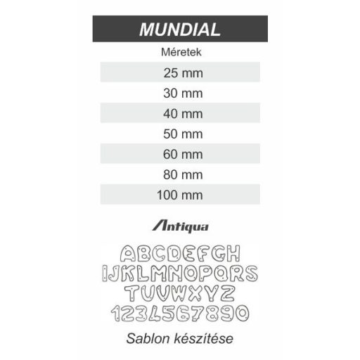 MUNDIAL bronz írásjel 