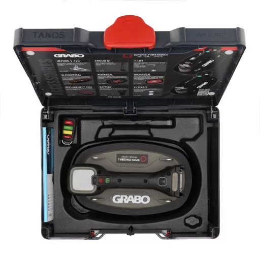 GRABO PRO BRUSHLESS akkumulátor nélkül / 120 kg, akkumulátoros, vákuumos lapemelő műanyag kofferben