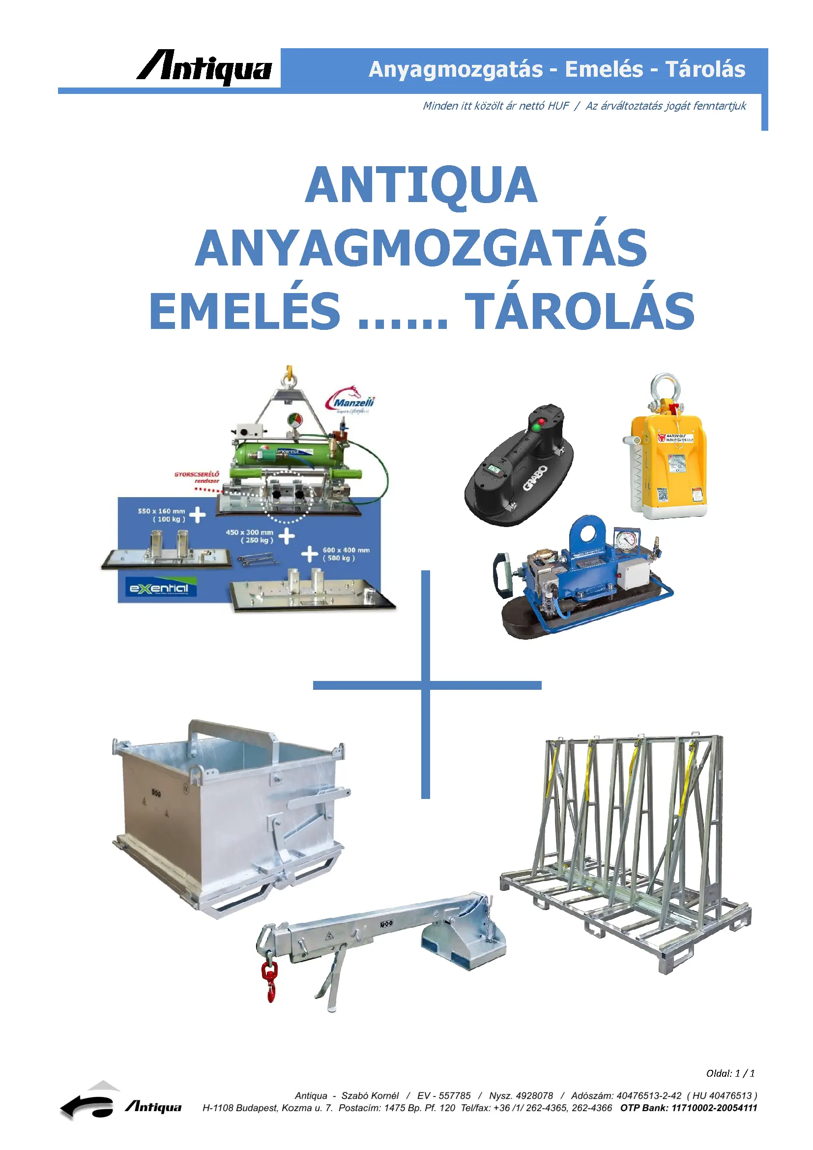 Antiqua anyagmozgatás katalógus